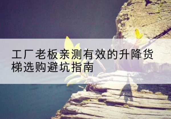 敖汉旗升降货梯怎么选-工厂老板亲测有效的升降货梯选购避坑指南